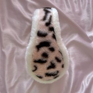 Big pink leopard print earmuffs